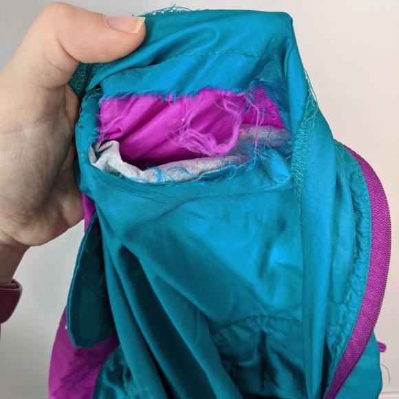 Vintage LL Bean windbreaker size medium colour block purple and teal - Picture 4 of 8